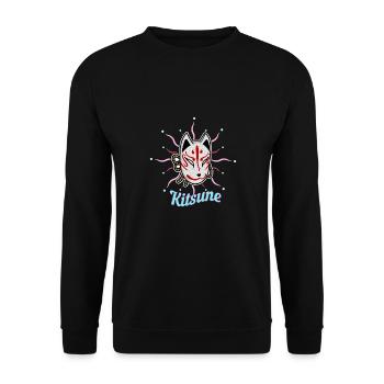 Japanische Tengu Hannya Kitsune Maske - Unisex Pullover - Schwarz - Vorne - Alina (178cm) & Michal (187cm)
