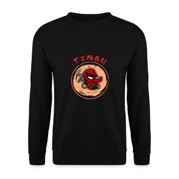 Japanische Tengu Hannya Kitsune Maske - Unisex Pullover - Schwarz - Vorne - Alina (178cm) & Michal (187cm)