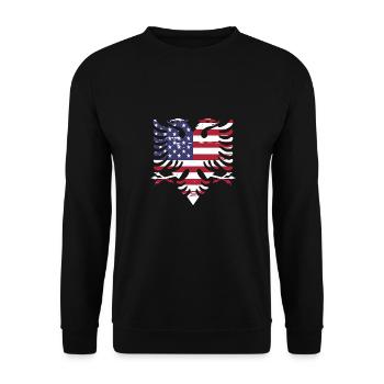Republik Albanien Albania Shqipëria Tirana Albaner - Unisex Pullover - Schwarz - Vorne - Alina (178cm) & Michal (187cm)