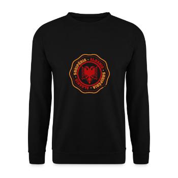 Republik Albanien Albania Shqipëria Tirana Albaner - Unisex Pullover - Schwarz - Vorne - Alina (178cm) & Michal (187cm)