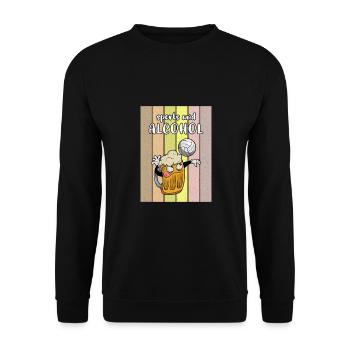 Volleyball Beer Beer Drinker Volleyball Coach - Unisex Sweatshirt - black - Front - Alina (178cm) & Michal (187cm)