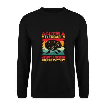 Cool Artist Caution Spontaneous Artistic Painter - Unisex Sweatshirt - black - Front - Alina (178cm) & Michal (187cm)