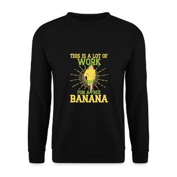 Running Run Work For Free Banana Marathon Runner - Unisex Pullover - Schwarz - Vorne - Alina (178cm) & Michal (187cm)