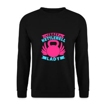Fitness Fanatics Crazy Kettlebell Lady - Unisex Sweatshirt - black - Front - Alina (178cm) & Michal (187cm)