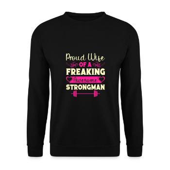 Motivation de remise en forme Fière épouse d’un homme fort génial - Sweat-shirt Unisexe - noir - Devant - Alina (178cm) & Michal (187cm)