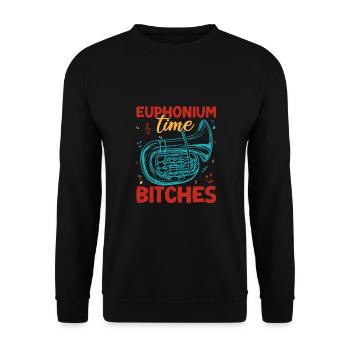 Euphonium Time Bitches Baryton Marching Band - Sweat-shirt Unisexe - noir - Devant - Alina (178cm) & Michal (187cm)