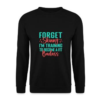 Fitness Motivation Bodybuilder Fit Badass - Unisex Sweatshirt - black - Front - Alina (178cm) & Michal (187cm)