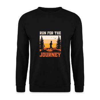 Running Enjoy The Journey Marathon Runner Gift - Unisex Pullover - Schwarz - Vorne - Alina (178cm) & Michal (187cm)