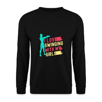 Les fanatiques de fitness adorent se balancer avec ma fille - Sweat-shirt Unisexe - noir - Devant - Alina (178cm) & Michal (187cm)