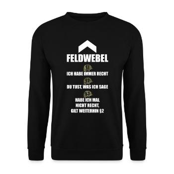BUNDESWEHR FELDWEBEL - Unisex Pullover - Schwarz - Vorne - Alina (178cm) & Michal (187cm)