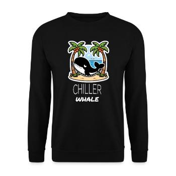 Chiller Whale - Unisex Sweatshirt - black - Front - Alina (178cm) & Michal (187cm)