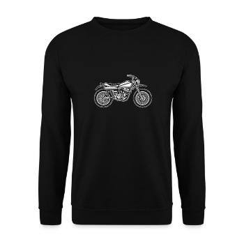 Motocross Enduro Motorrad 01_weiß - Unisex Pullover - Schwarz - Vorne - Alina (178cm) & Michal (187cm)