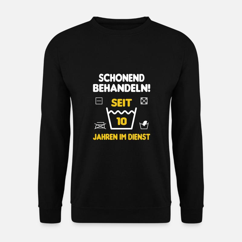 Schonend Behandeln Seit 10 Jahren Im Dienst - Unisex Pullover - Schwarz