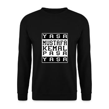 Yasa Mustafa Kemal Pasa Ataturk - Unisex Sweatshirt - black - Front - Alina (178cm) & Michal (187cm)