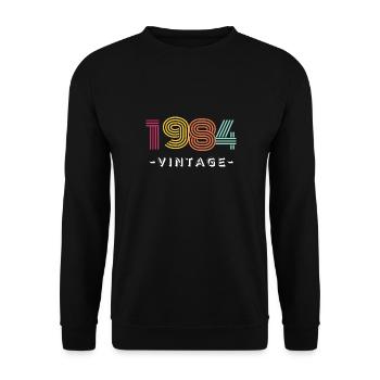 1984 Vintage - Anniversary, 40th Birthday - Unisex Sweatshirt - black - Front - Alina (178cm) & Michal (187cm)
