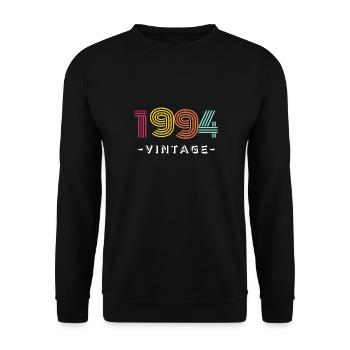 1994 Vintage - Anniversary, 30th Birthday - Unisex Sweatshirt - black - Front - Alina (178cm) & Michal (187cm)