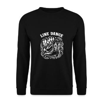 Line Dancing Country Dance - Line Dance Tanzen - Unisex Pullover - Schwarz - Vorne - Alina (178cm) & Michal (187cm)