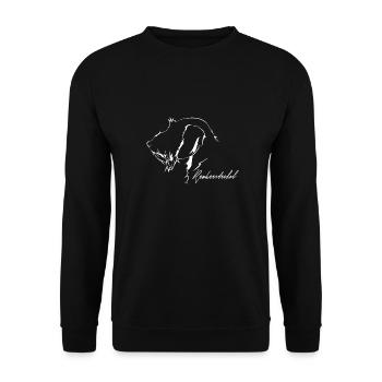 DACHSHUND PROFIL À POIL RUGUEUX Chiens de chasse Wilsigns - Sweat-shirt Unisexe - noir - Devant - Alina (178cm) & Michal (187cm)