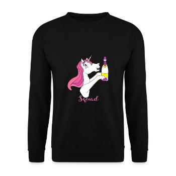 Licorne mariée groupe sekt Célébrer Doux Rose Cheval - Sweat-shirt Unisexe - noir - Devant - Alina (178cm) & Michal (187cm)