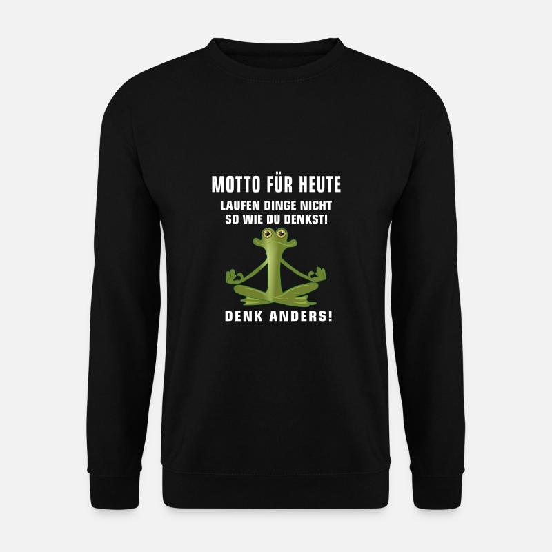 Motto Frosch Meditation Denken Gedanken Positiv - Unisex Pullover - Schwarz