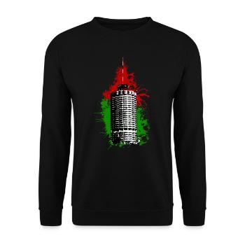 Hotelturm Augsbourg - Rouge Vert - Sweat-shirt Unisexe - noir - Devant - Alina (178cm) & Michal (187cm)