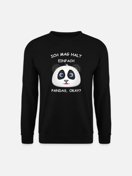 Ich mag Pandas Pandabär Bär - Unisex Pullover - Schwarz