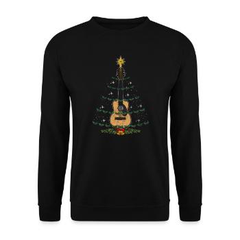 Weihnachtsgitarre - Xmas Lights Guitarist - Unisex Pullover - Schwarz - Vorne - Alina (178cm) & Michal (187cm)