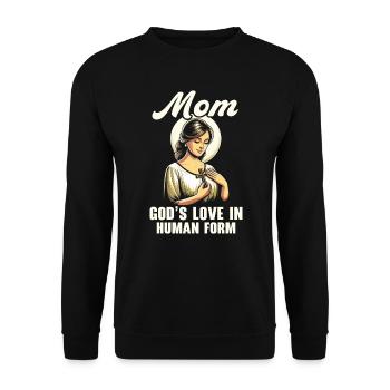 Fête des Mères, Maternité Chrétienne, Religieux - Sweat-shirt Unisexe - noir - Devant - Alina (178cm) & Michal (187cm)
