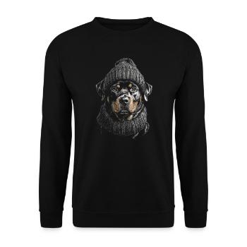 Rottweiler Bobble Hat Dog Dog Rottie - Unisex Sweatshirt - black - Front - Alina (178cm) & Michal (187cm)