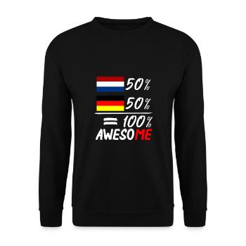 50% Néerlandais 50 % Allemand - Sweat-shirt Unisexe - noir - Devant - Alina (178cm) & Michal (187cm)