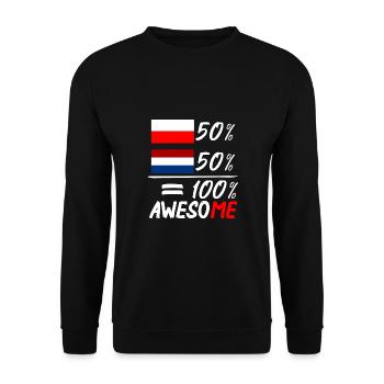 50% Netherlands 50% Poland - Unisex Sweatshirt - black - Front - Alina (178cm) & Michal (187cm)