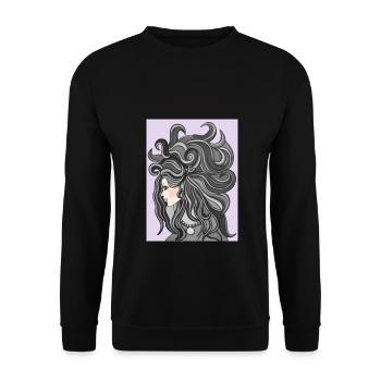 sternzeichen wassermann frau - Unisex Pullover - Schwarz - Vorne - Alina (178cm) & Michal (187cm)