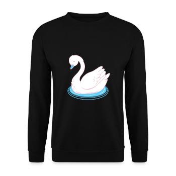 Trans Pride Swan - Unisex Sweatshirt - black - Front - Alina (178cm) & Michal (187cm)