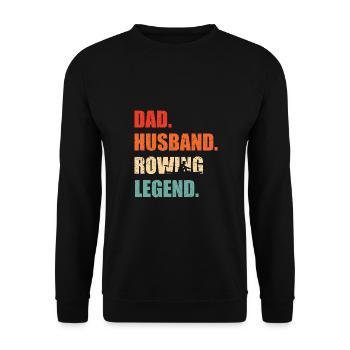 Dad Husband Rowing Legend Kayaking Rowing Club Wat - Unisex Pullover - Schwarz - Vorne - Alina (178cm) & Michal (187cm)