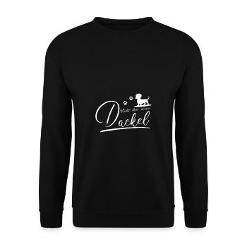 Nicht ohne meinen Dackel - Unisex Pullover - Schwarz - Vorne - Alina (178cm) & Michal (187cm)
