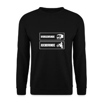 LKW und Motocross vereint! - Unisex Pullover - Schwarz - Vorne - Alina (178cm) & Michal (187cm)