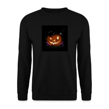 Carved Halloween Pumpkin - Unisex Sweatshirt - black - Front - Alina (178cm) & Michal (187cm)