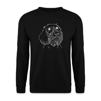 Rauhaardackel - Unisex Pullover - Schwarz - Vorne - Alina (178cm) & Michal (187cm)