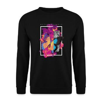 METAMORPHOSIS ARTFUL BUTTERFLY DESIGN - Unisex Sweatshirt - black - Front - Alina (178cm) & Michal (187cm)