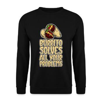 Burrito résout tous vos problèmes - Sweat-shirt Unisexe - noir - Devant - Alina (178cm) & Michal (187cm)