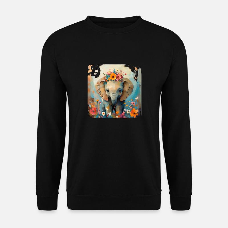 Cute Elephant - Unisex Sweatshirt - black