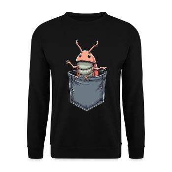 Pill Bug Graphic for Entomologist Insect Rollie Po - Unisex Pullover - Schwarz - Vorne - Alina (178cm) & Michal (187cm)