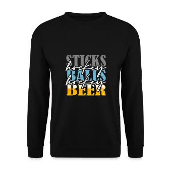 Field hockey hockey players "hockey-balls" hockey team - Unisex Sweatshirt - black - Front - Alina (178cm) & Michal (187cm)