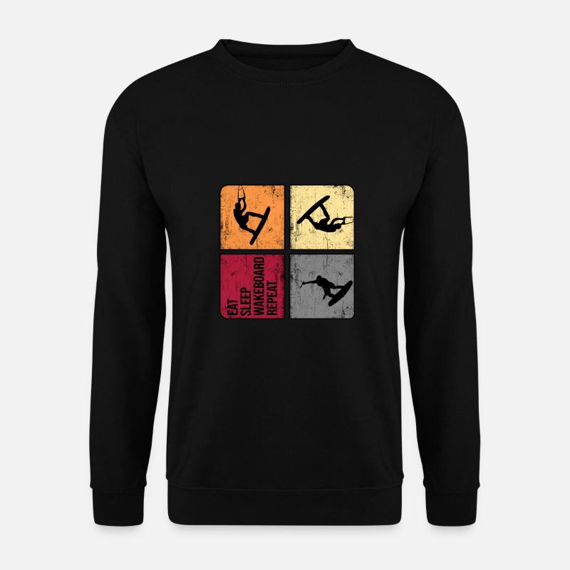 Wakeboarding Wakeboarder Wakestyle Retro Wakemaster - Unisex Sweatshirt - black