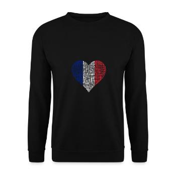France Heart i love france Frankreich - Unisex Pullover - Schwarz - Vorne - Alina (178cm) & Michal (187cm)
