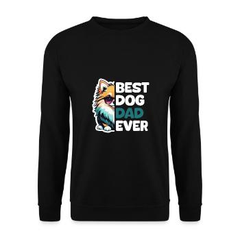 Meilleur papa chien de tous les temps - Poméranie - Sweat-shirt Unisexe - noir - Devant - Alina (178cm) & Michal (187cm)