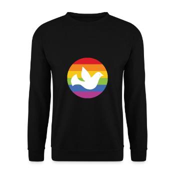 Peace World Peace Flower Power Gift 70s Love - Unisex Sweatshirt - black - Front - Alina (178cm) & Michal (187cm)