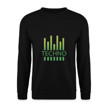 Techno Rave Love Music Festivals Gift Trance - Unisex Sweatshirt - black - Front - Alina (178cm) & Michal (187cm)
