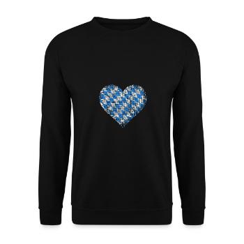 Bayern Wappen Bavaria bayern bayrisch Herz - Unisex Pullover - Schwarz - Vorne - Alina (178cm) & Michal (187cm)