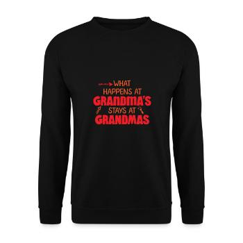 What happens with grandma stays with grandma - Unisex Sweatshirt - black - Front - Alina (178cm) & Michal (187cm)